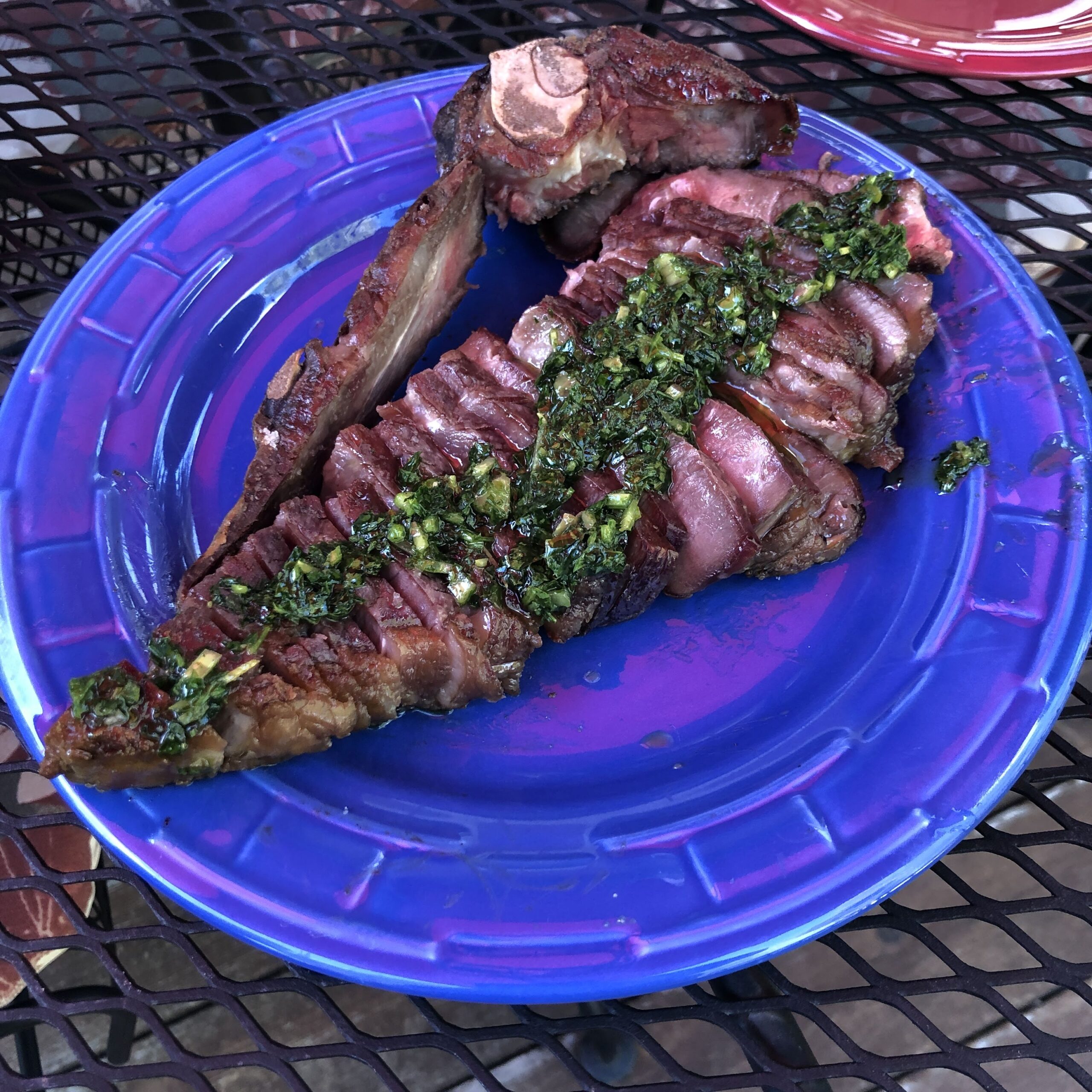 Grilled bone-in NY Strip Steak